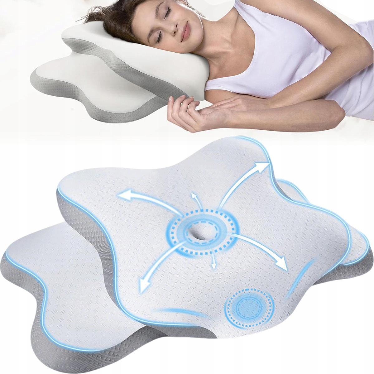 Ergonomiczna Poduszka Ortopedyczna Do Spania Z Pianki Memory Motylek Pamięć