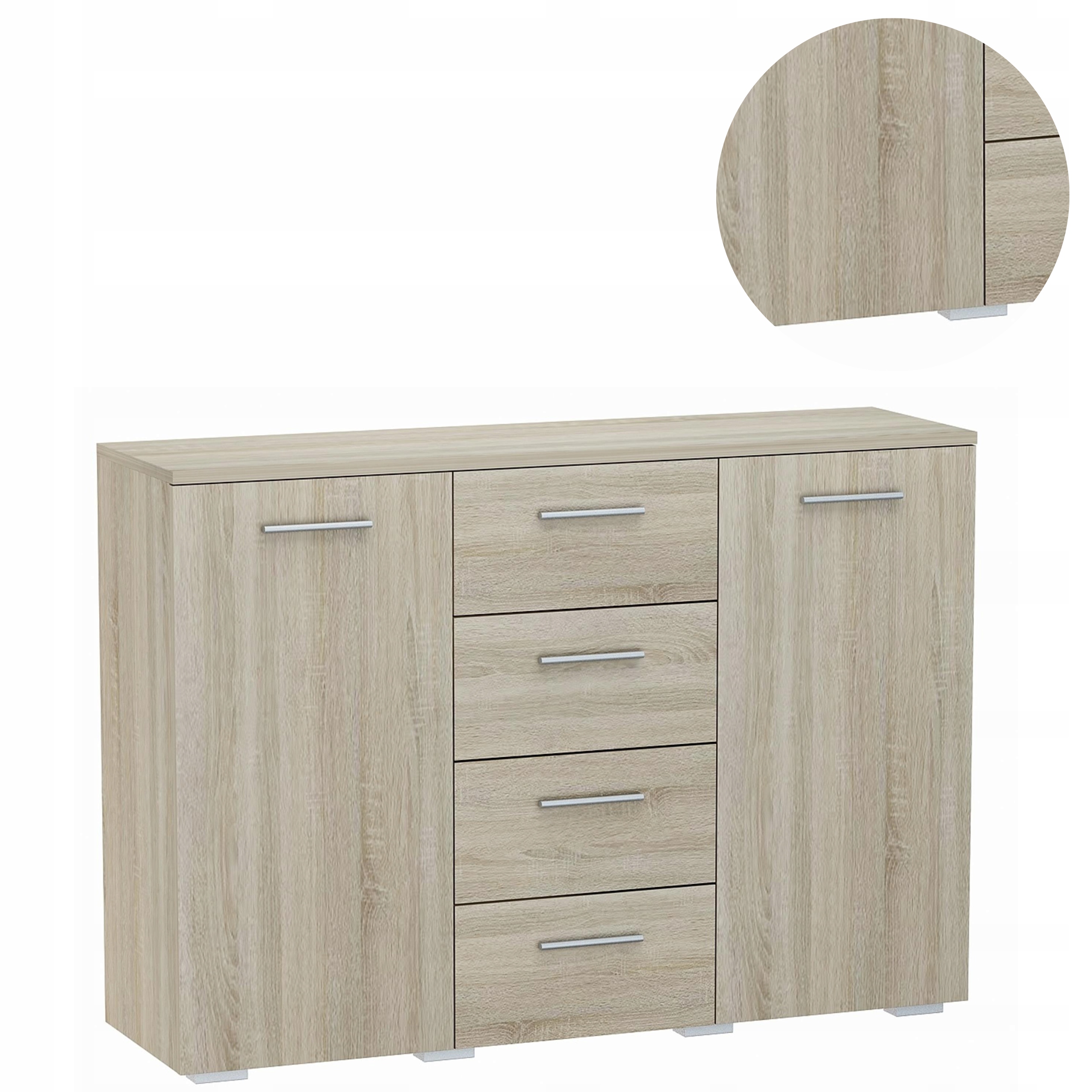 Komoda Helena 120 cm 2D4S Dub Sonoma veľká šatňa, skrinka, oblečenie, hračky