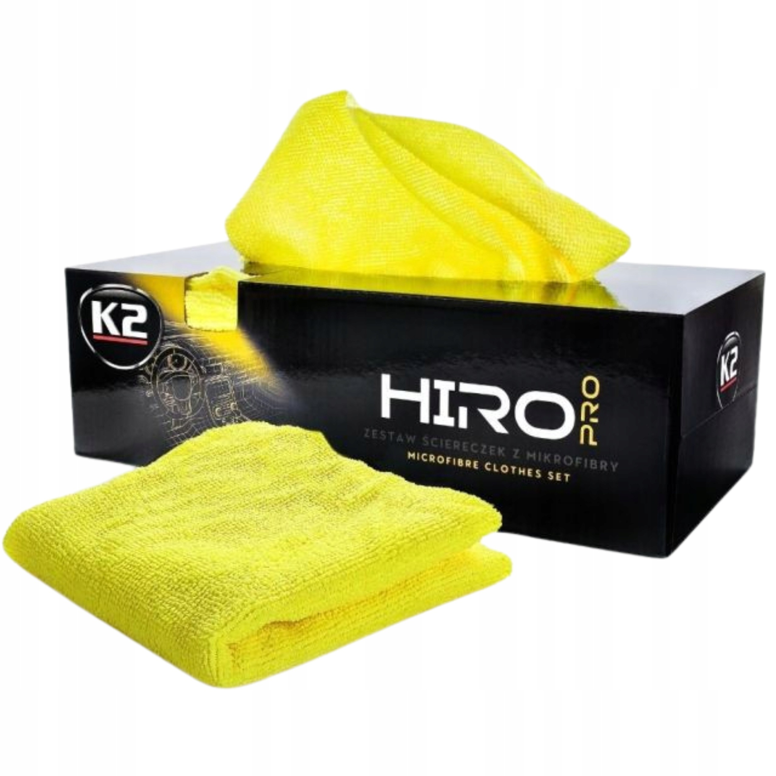 K2 Hiro Pro Ściereczki z Mikrofibry 30 szt. 30x30 cm Bezszwowe 170 Gsm