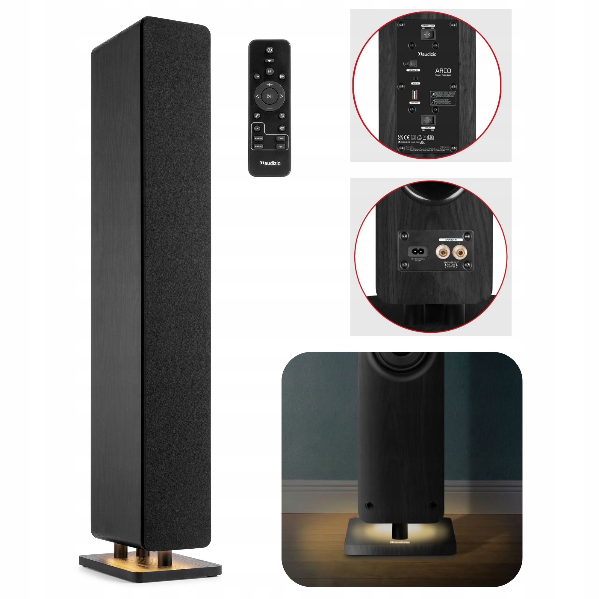 Kolumna Podłogowa HiFi Bluetooth Audizio Arco 160W Tower Speaker Led 1szt