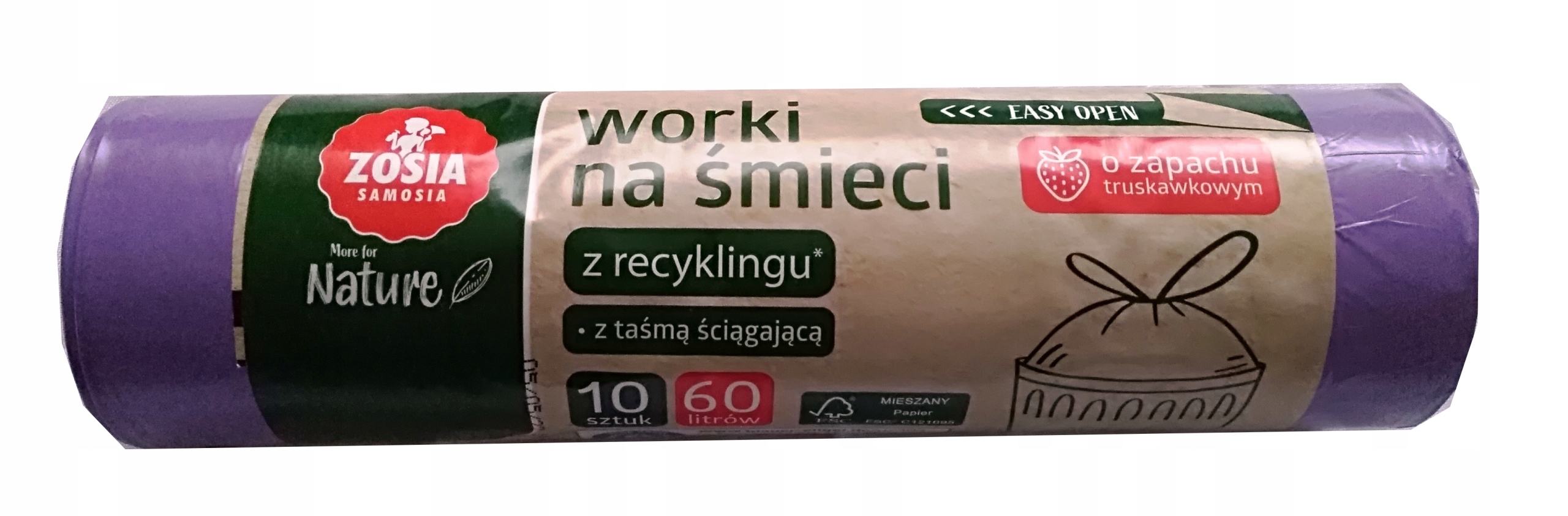 

Worki na śmieci z taśmą zapachowe 60 litrów 10szt.