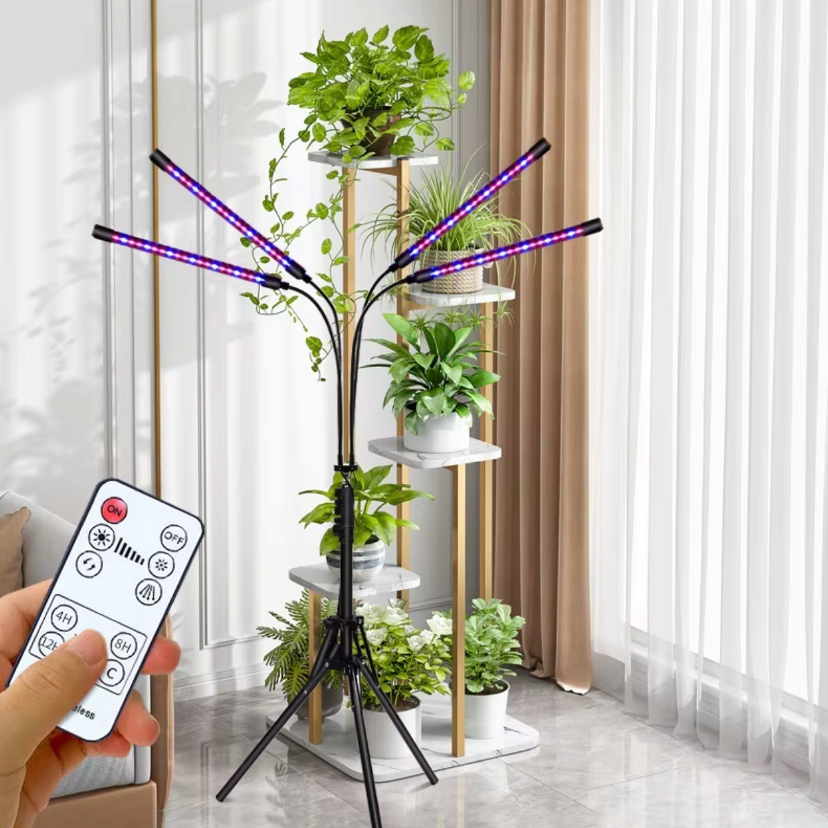 LAMPA DO UPRAWY ROŚLIN LED WZROSTU PANEL X4 TIMER DLA DOŚWIETLANIA + PILOT Kod producenta ELE/MW/C-LAM07