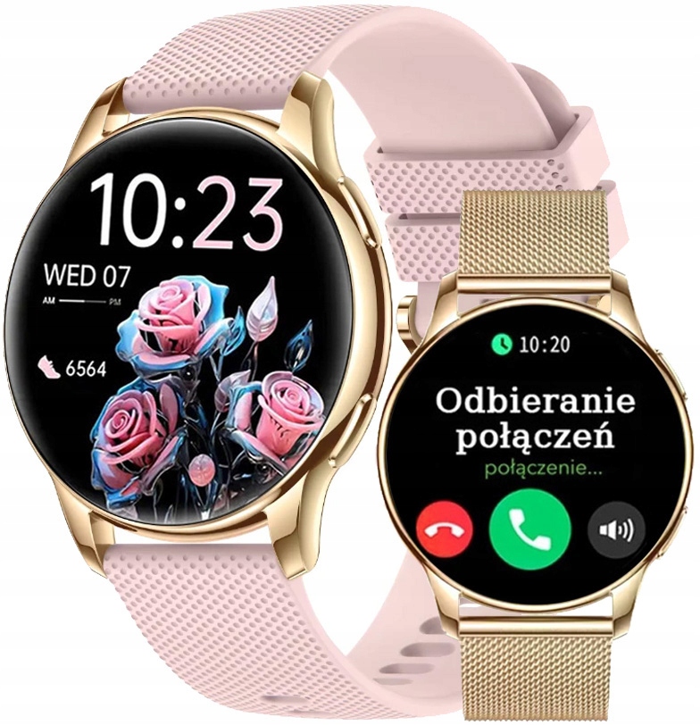 Damski Smartwatch Zegarek z Funkcją Rozmowy Polskie Menu , Puls