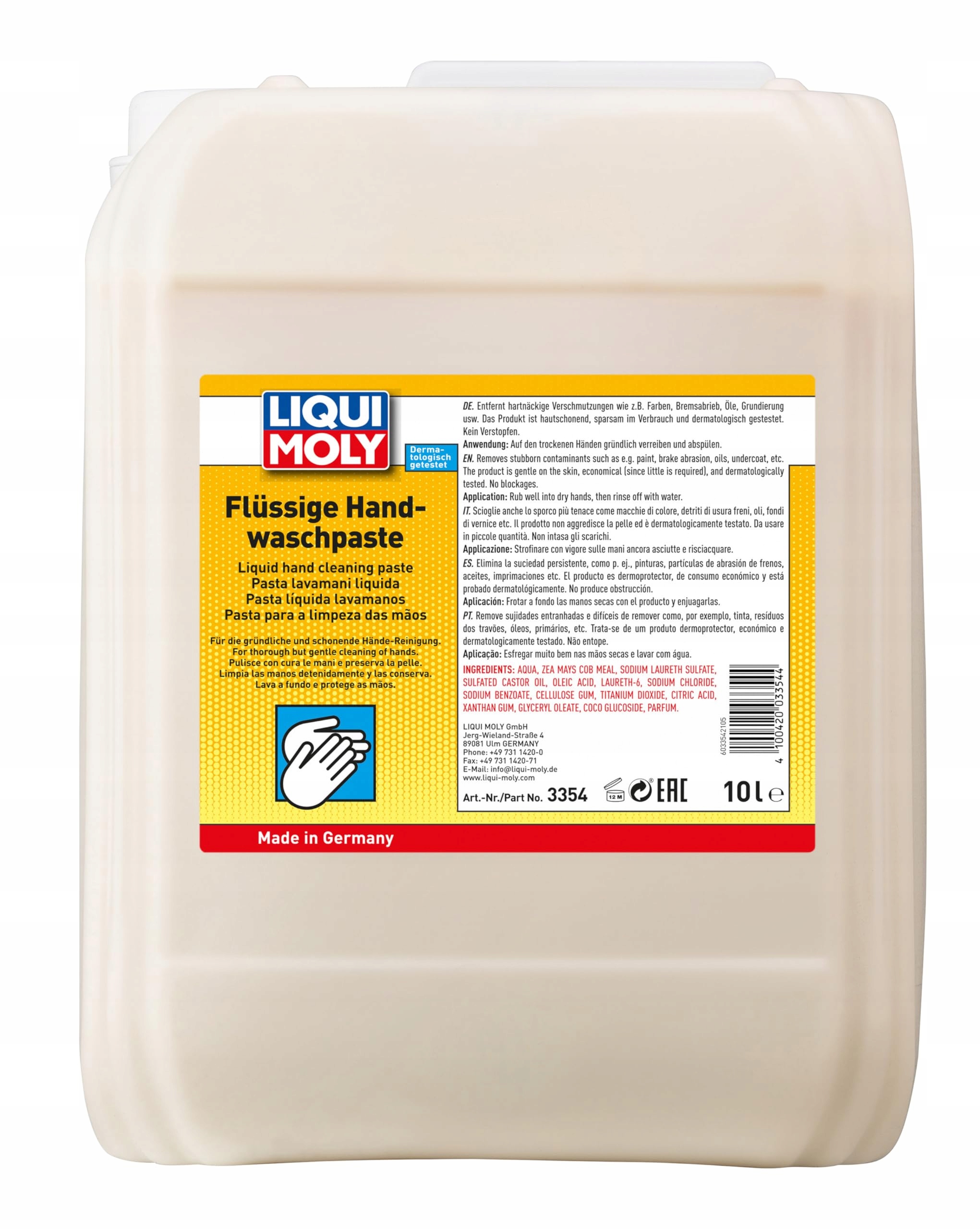 Mýdlo Liqui Moly 10 L na ruce Účinná dermatologická péče Unisex
