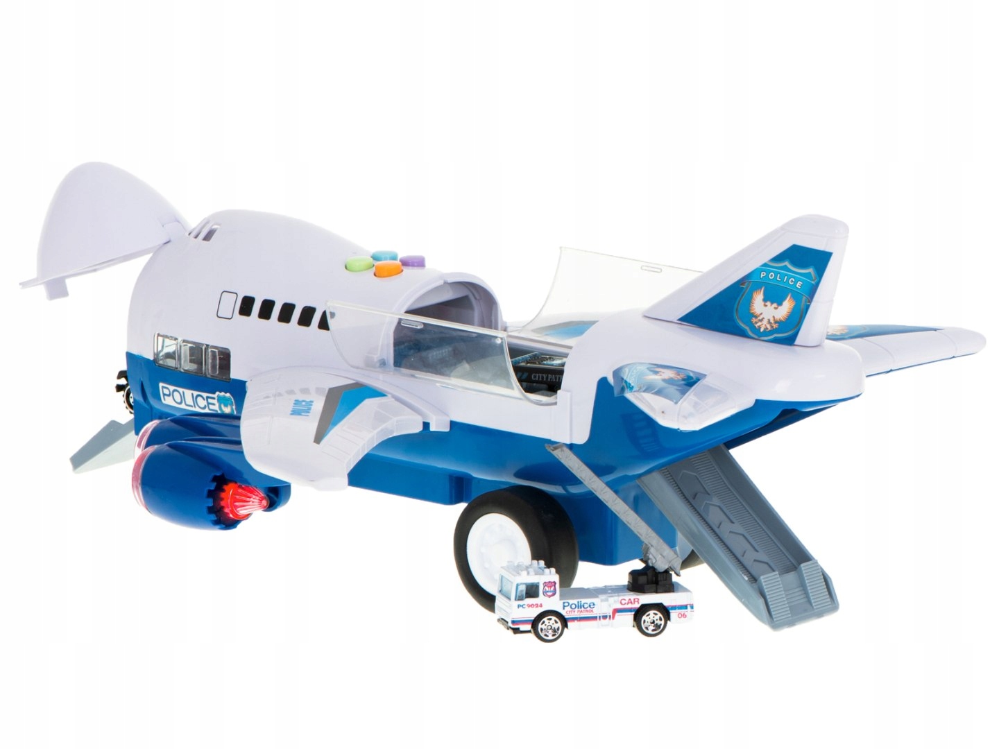 Transporter samolot + 6 aut policja bok/przód Marka Ikonka