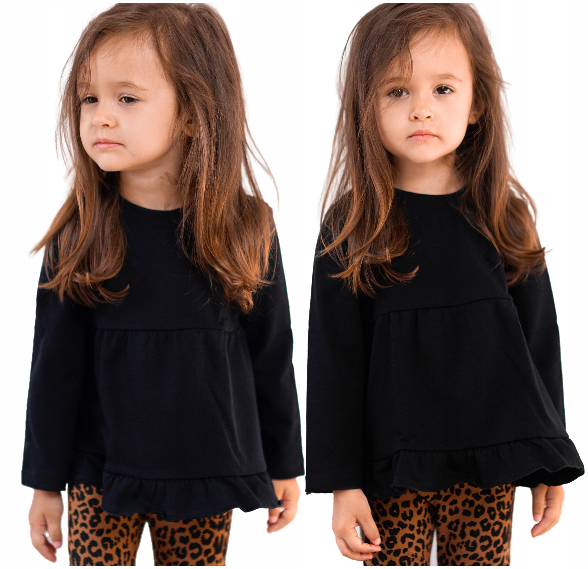 

Bluzka Tunika z falbanką rozm. 92 Czarna