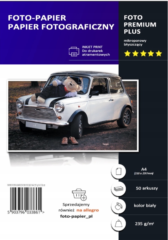 

Papier Fotograficzny Błyszczący A4 235 g/m2 50 szt