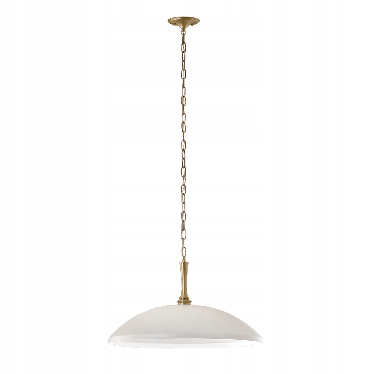 Závesná lampa biela zlatá na reťazi okrúhla 50 cm do jedálne Kichler