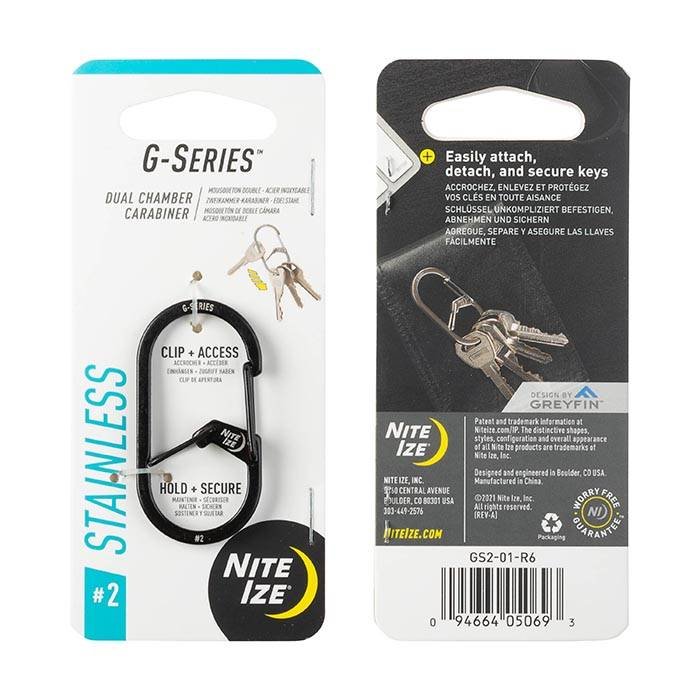 

G-Series Dual Chamber Carabiner #2 Black Nite Ize