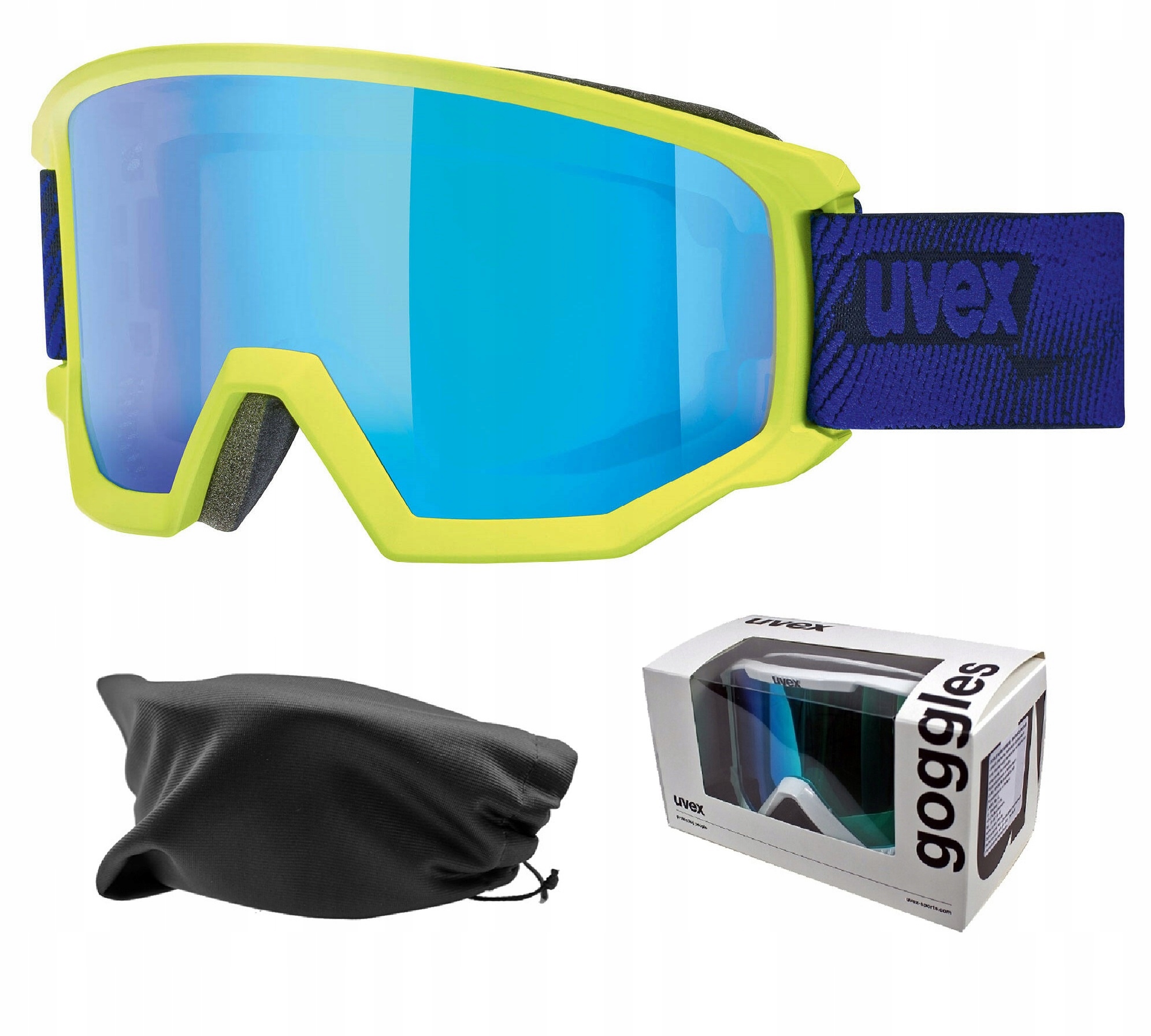 Gogle narciarskie Uvex Athletic CV Lime mirror blue Colorvision green S2