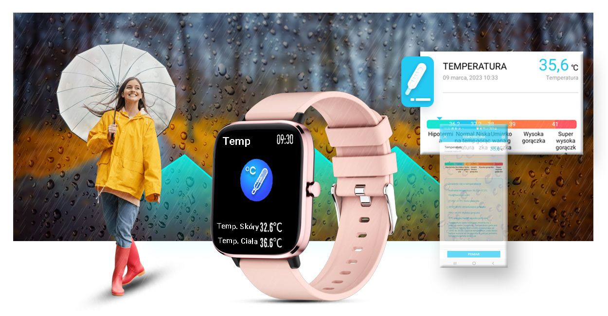DAMSKI SMARTWAT GIEWONT GW230-1 ROSE GOLD BT CALL Transmisja danych brak