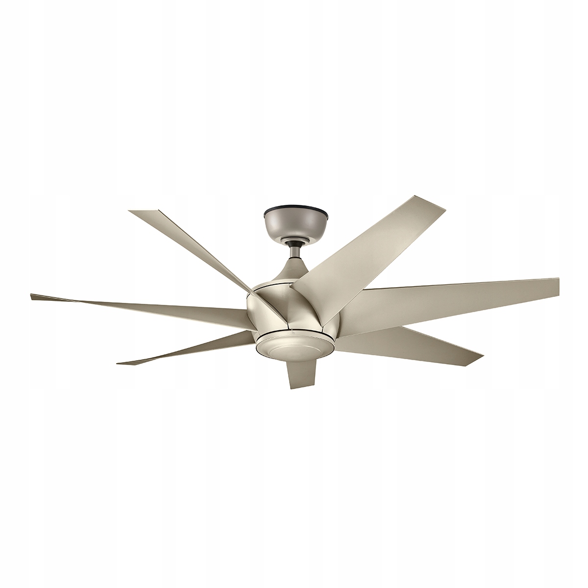 Stropný ventilátor 137 cm diaľkový ovládač starožitný saténový na terasu IP44 Kichler