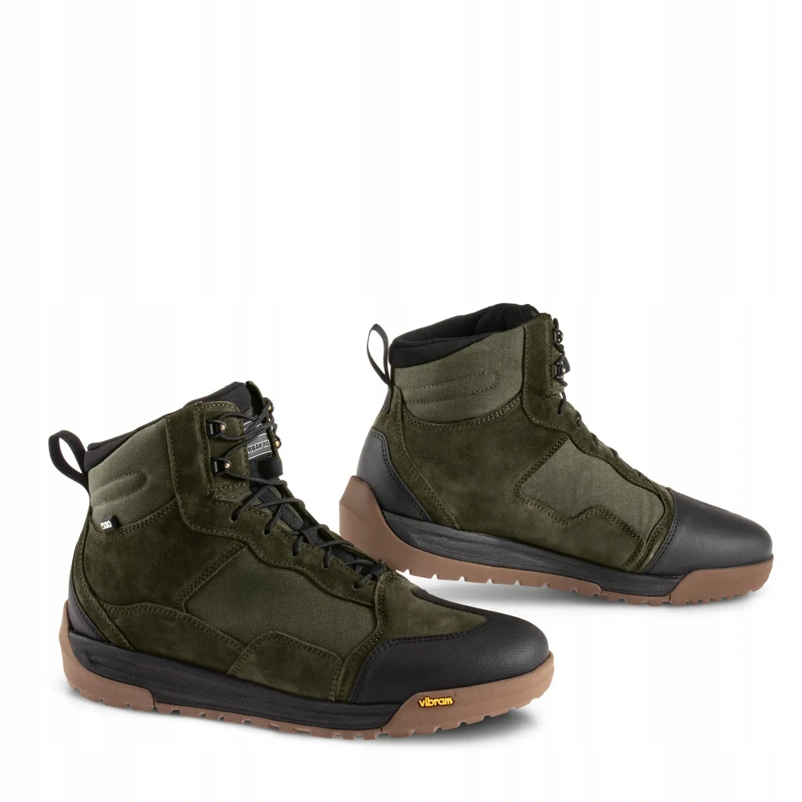 Falco Multisport Army Green Kožené motocyklové topánky, vodotesné