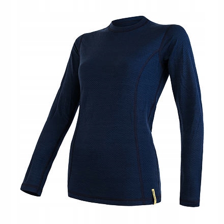 Sensor Merino Df dámské triko dl.rukáv deep blue velikost M