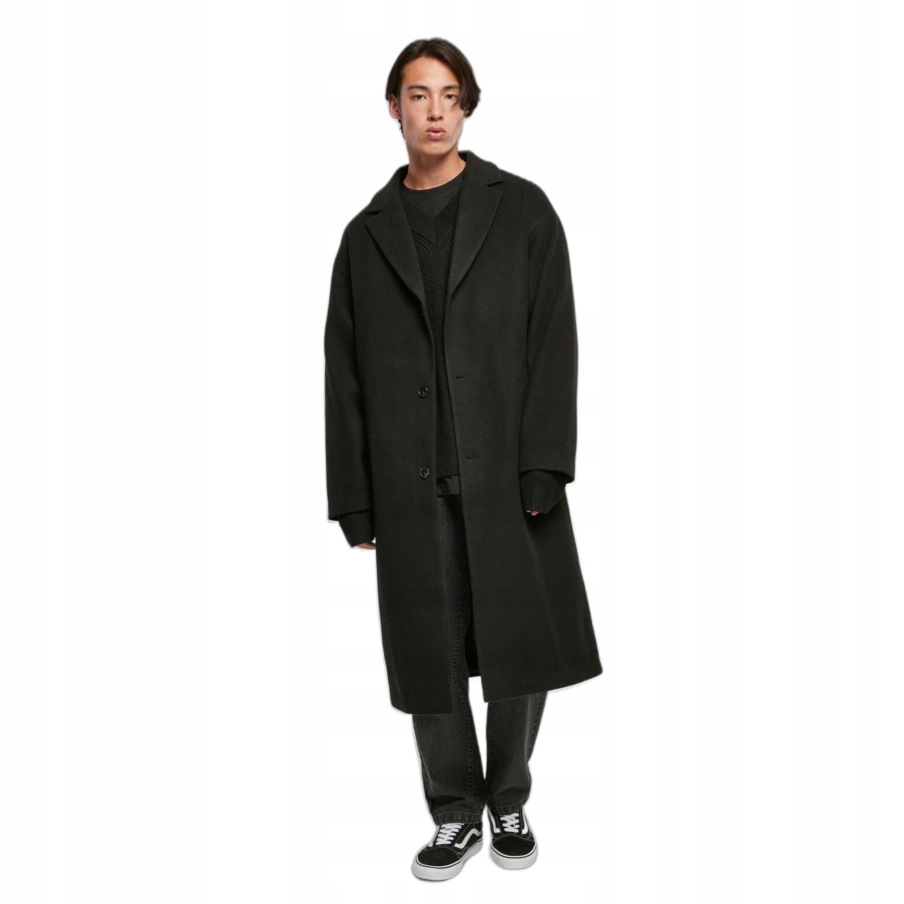 Urban Classics Černý Klasický Kabát S Elegantním Límcem XL 6BA
