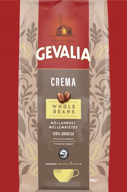 Levně Káva zrnková Arabica gevalia Crema 900 g Švédská