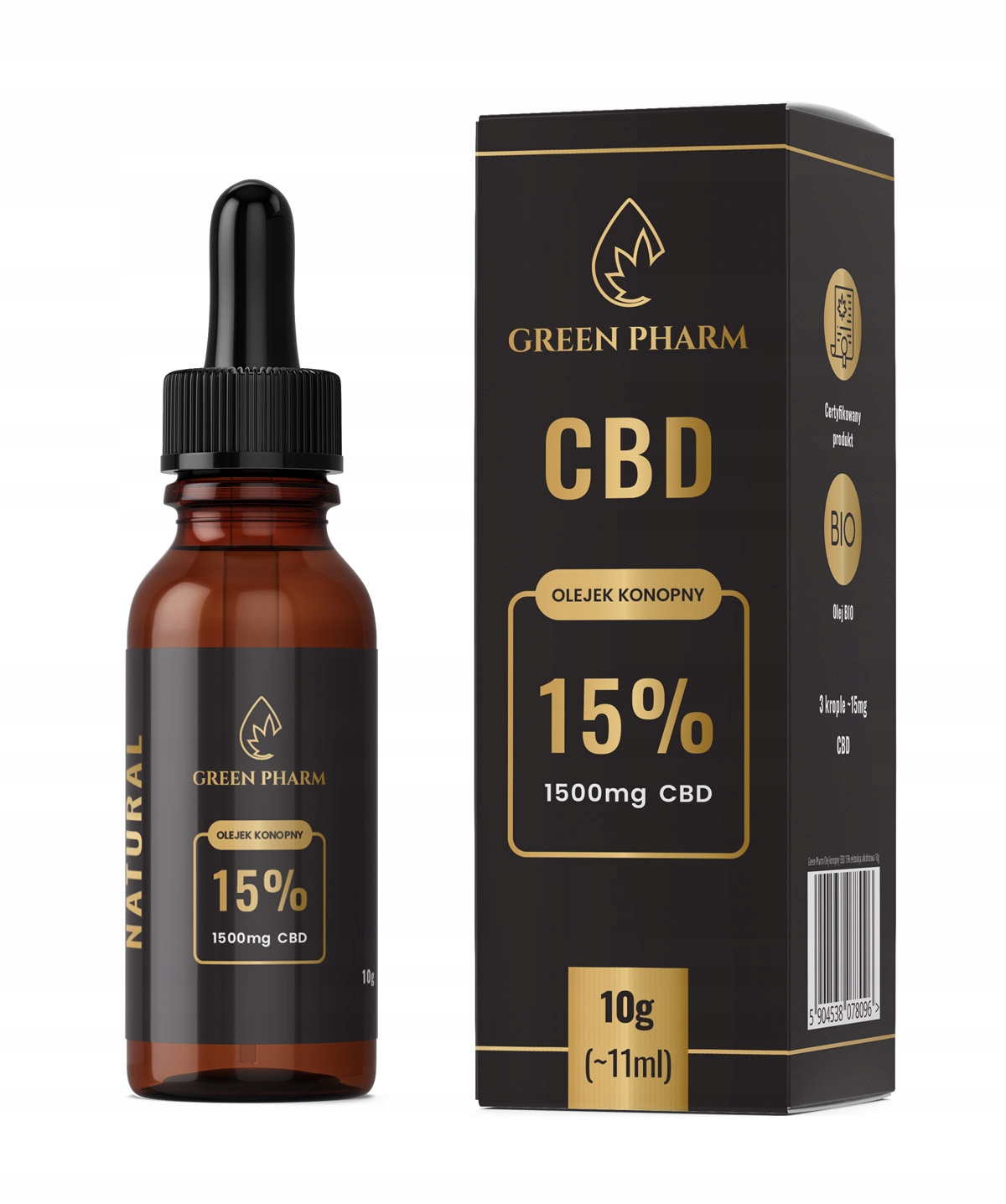 

Olejek konopny Cbd 15% Premium 10ml ekstr. alko
