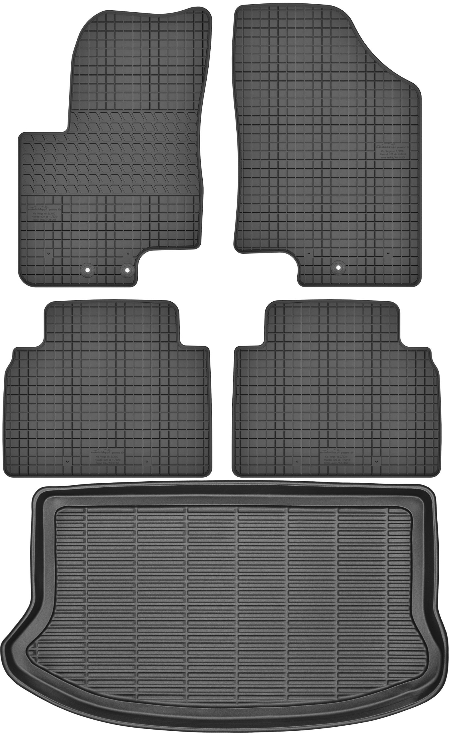 Hyundai ix20 Minivan od roku 2010-2018 Sada Koberce batožinový priestor