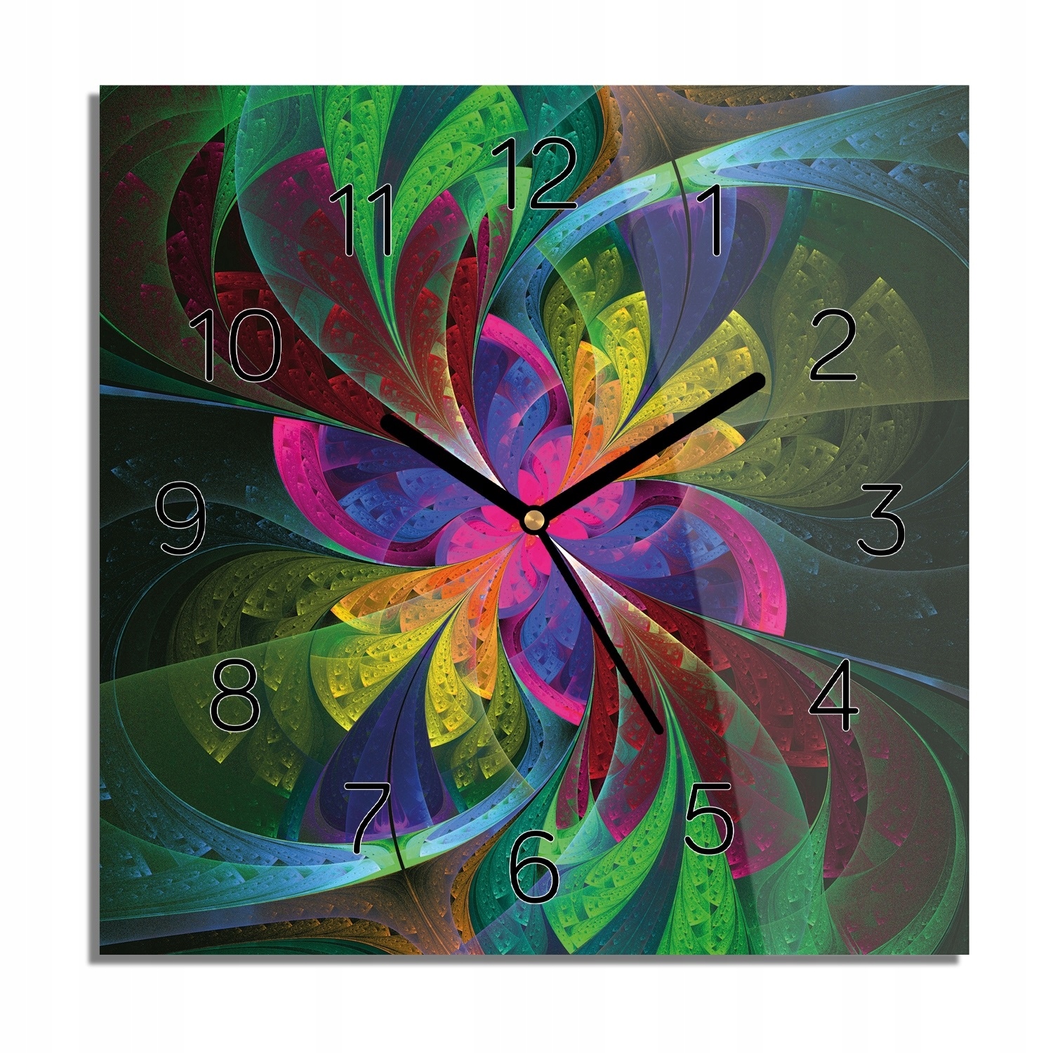 

Fraktal kwiat wzór foto-zegar cichy 30x30 z foto