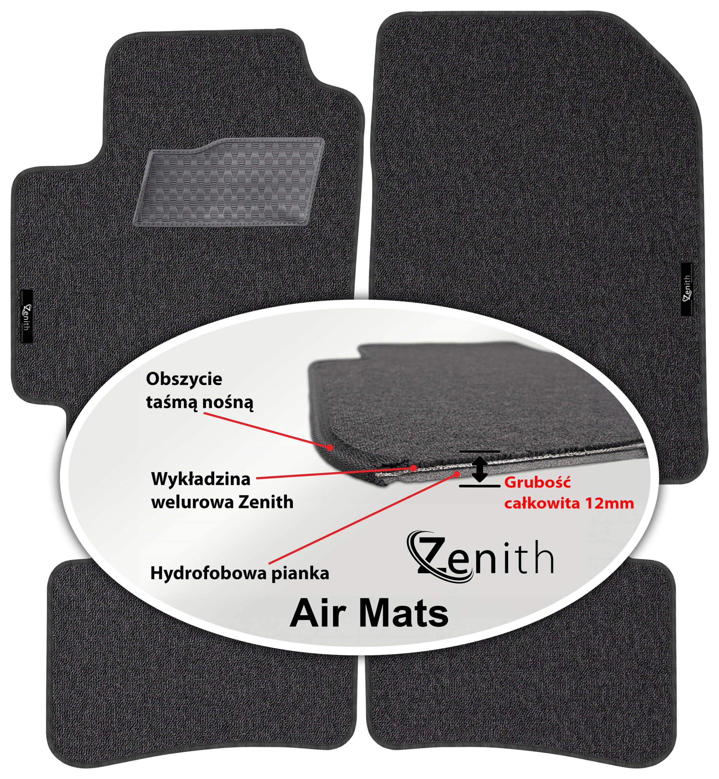 Kia Stonic 2017 – Velúrové koberčeky do auta Zenith Air Mats