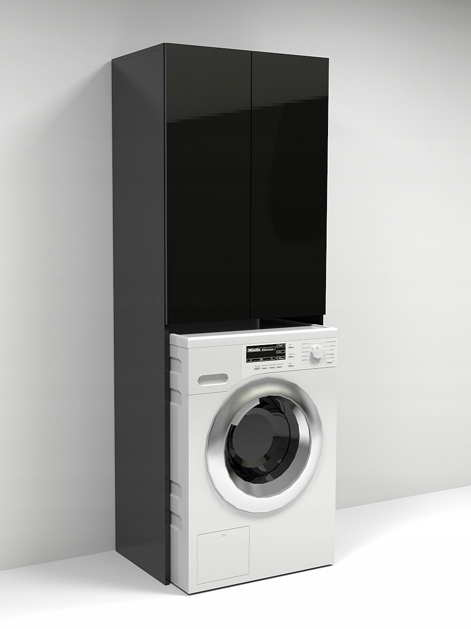 Szafka nad pralke czarna + biały Głębokość mebla 40 cm