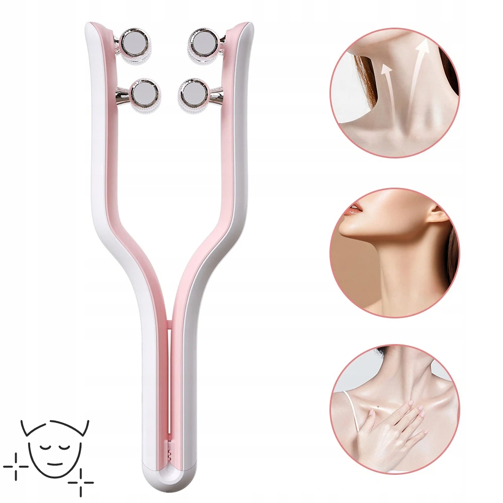 Masážní Přístroj Na Obličej Růžový Ems 3 Režimy Zpevnění Pleti Redukce Vrásek