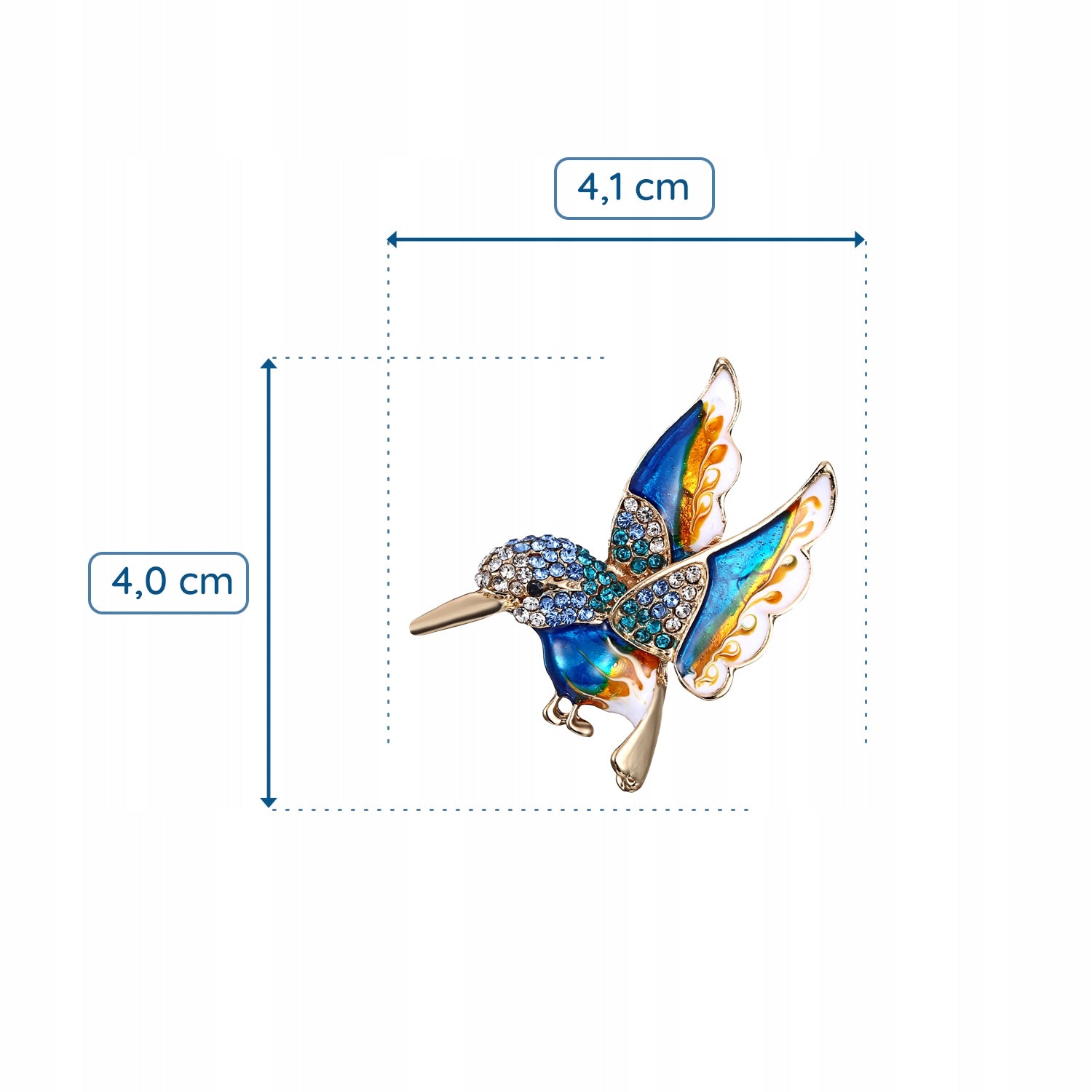 PINETS Koliber ptak broszka na prezent cyrkonie Materiał metal