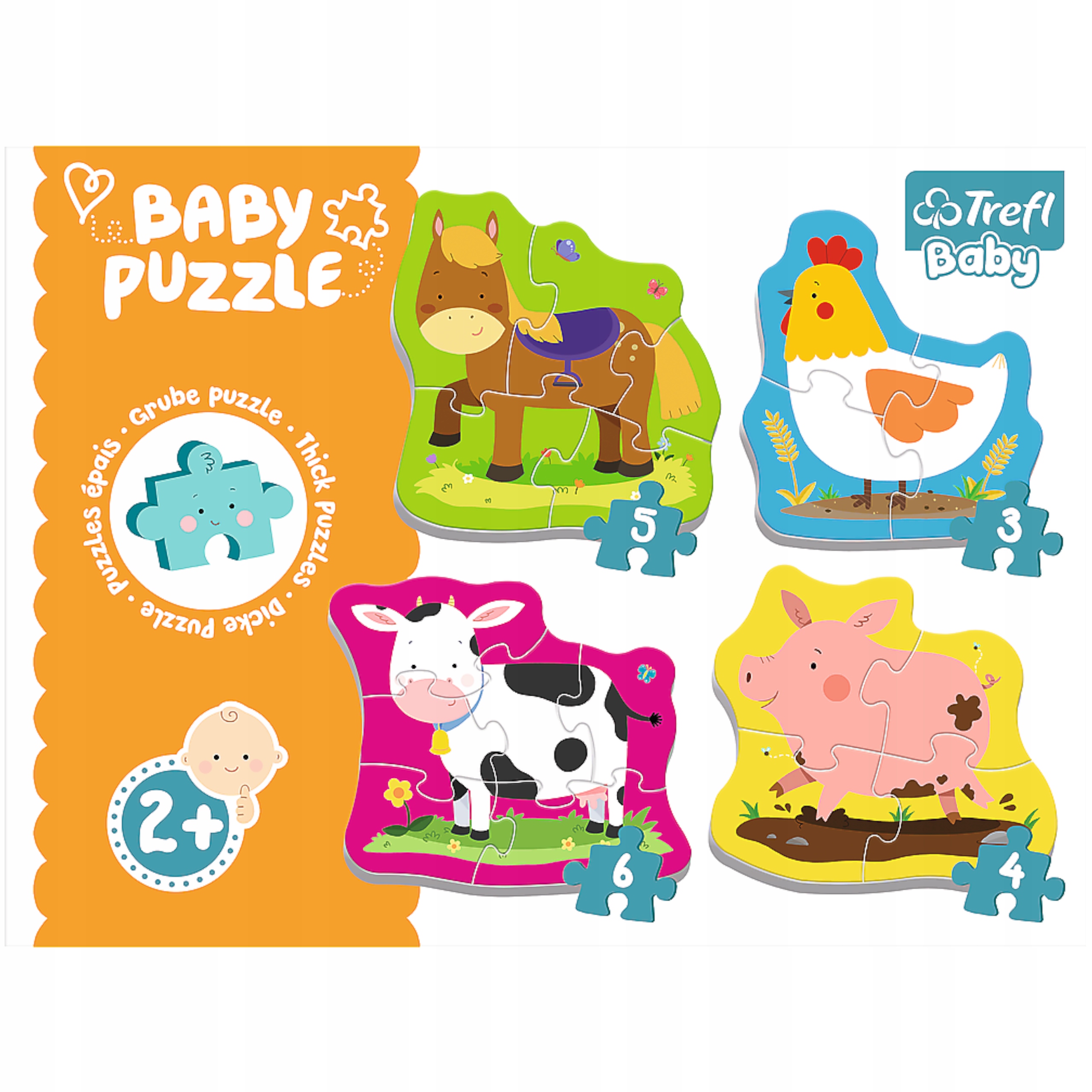 PUZZLE BABY ZWIERZĘTA NA WSI TREFL 36070 Wiek dziecka 2 lata +