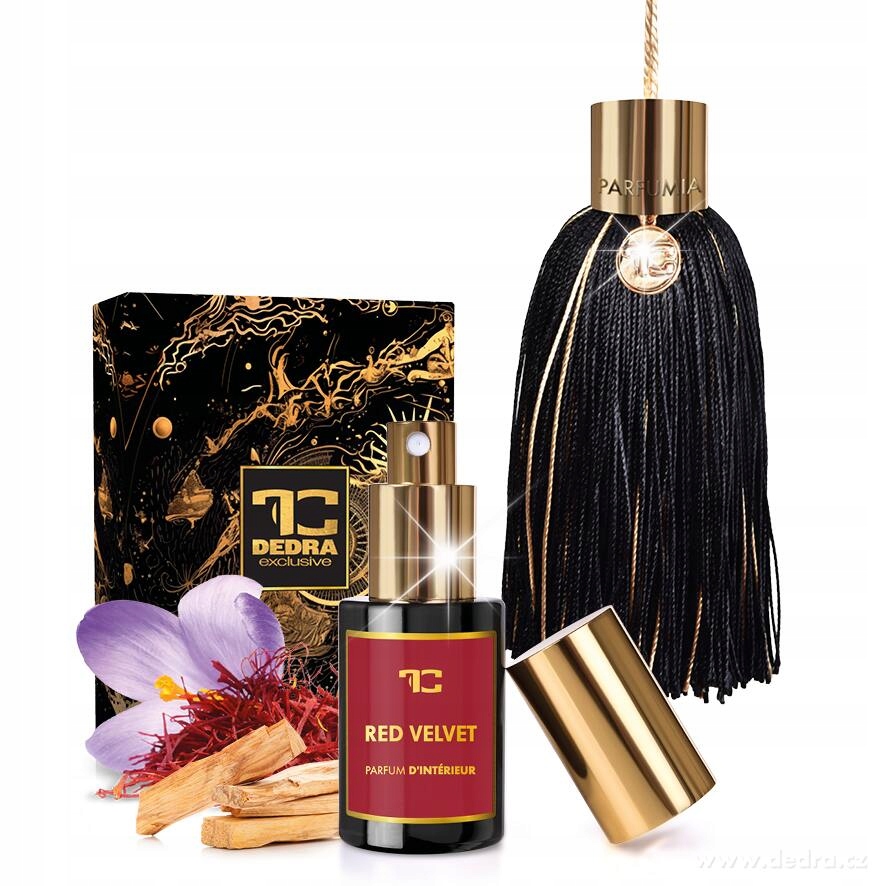 Levně Dedra Pompon luxusní vonný střapec s bytovým parfémem Red Velvet, 30 ml