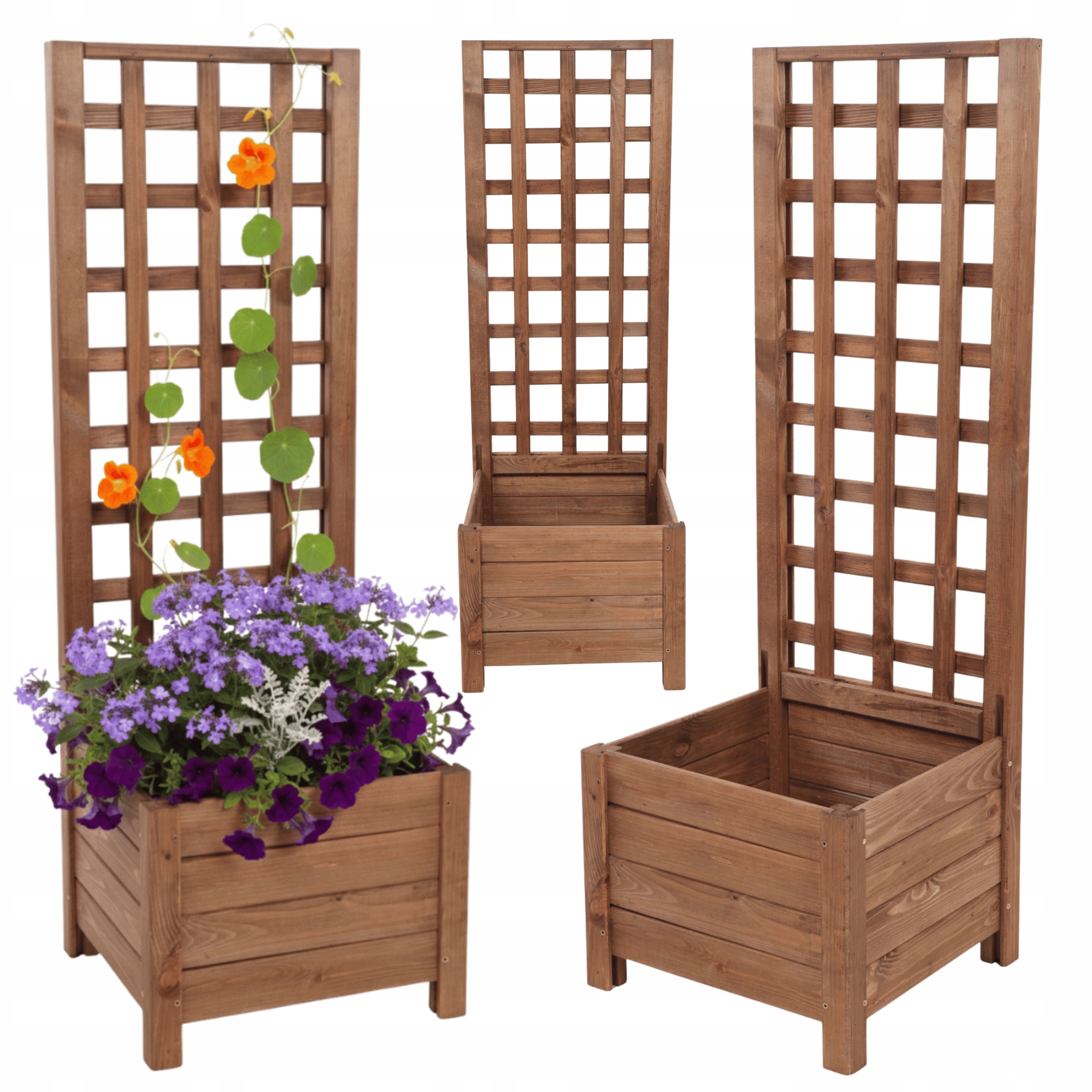 Drevená záhradná pergola, kvetináč, krabička na kvety 116x40x40 Eko