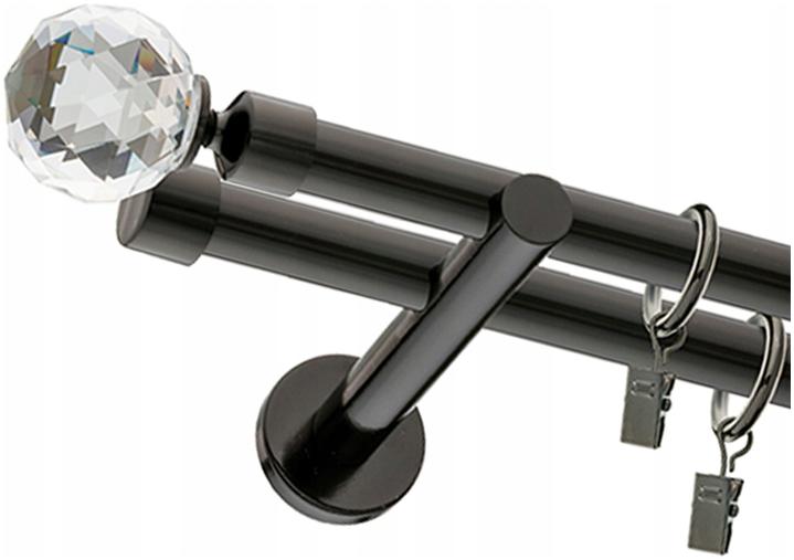 Garnýž Crystal Černý Dvojitý 19+19 mm 280 cm