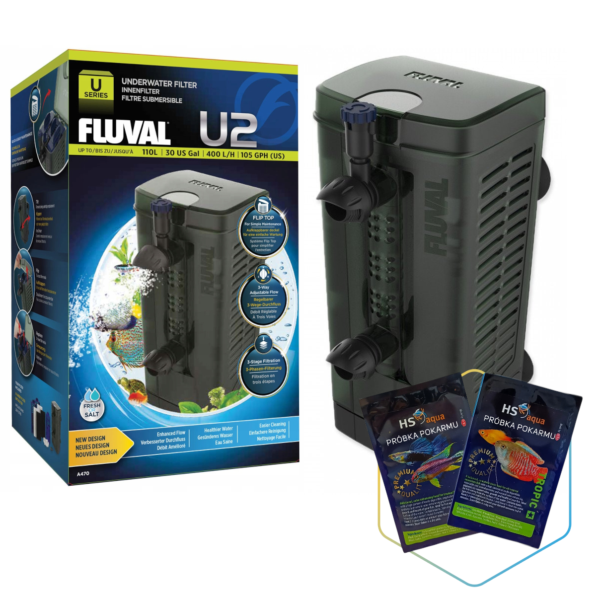 Levně Hagen Fluval U2 Vnitřní Filtr 110L Bonus