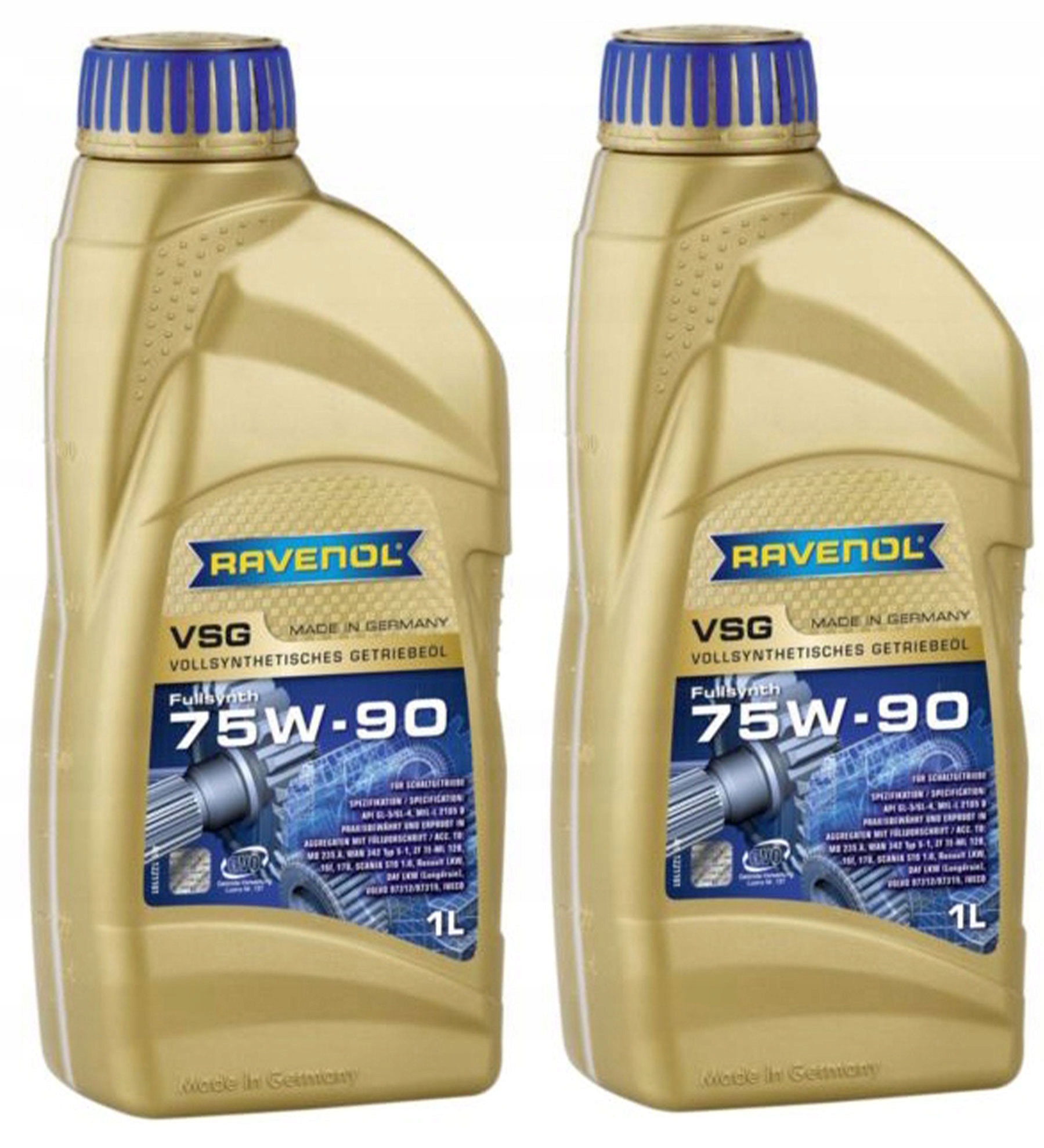 Zestaw 2× Ravenol Vsg 75W90 1L GL-4 GL-5 olej przekładniowy Bmw Mercedes