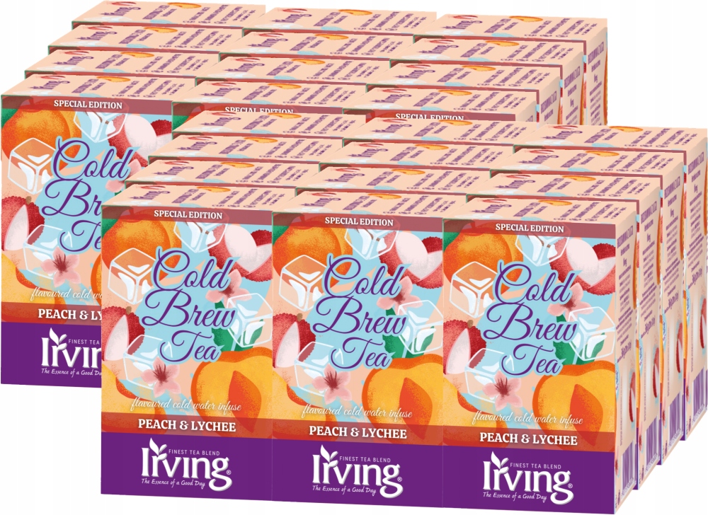 Herbata ekspresowa Irving Cold Brew brzoskwinia i liczi 36 g x24