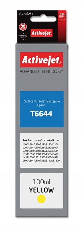Activejet AE-664Y Buteleczka z tuszem z atramentem (zamiennik Epson T6644