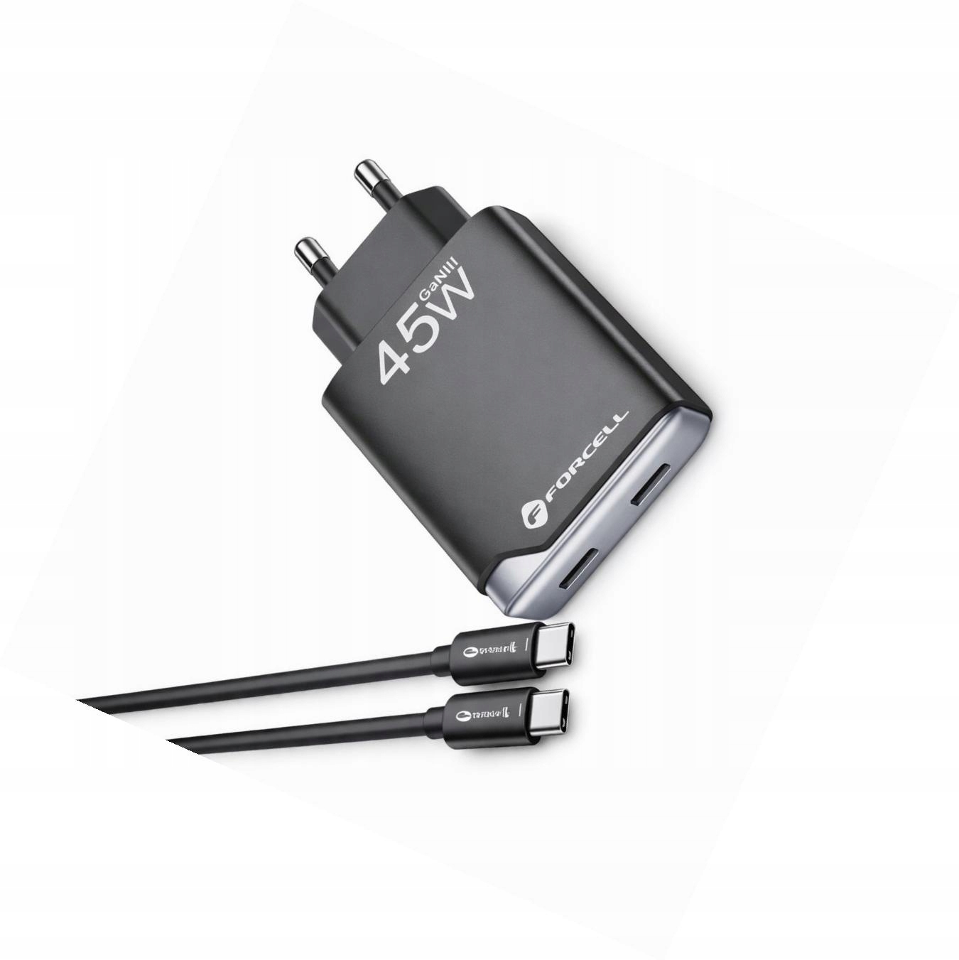 Szybka ładowarka 45W 2 porty z długim kablem 2m do iPhone 17 Pro Max