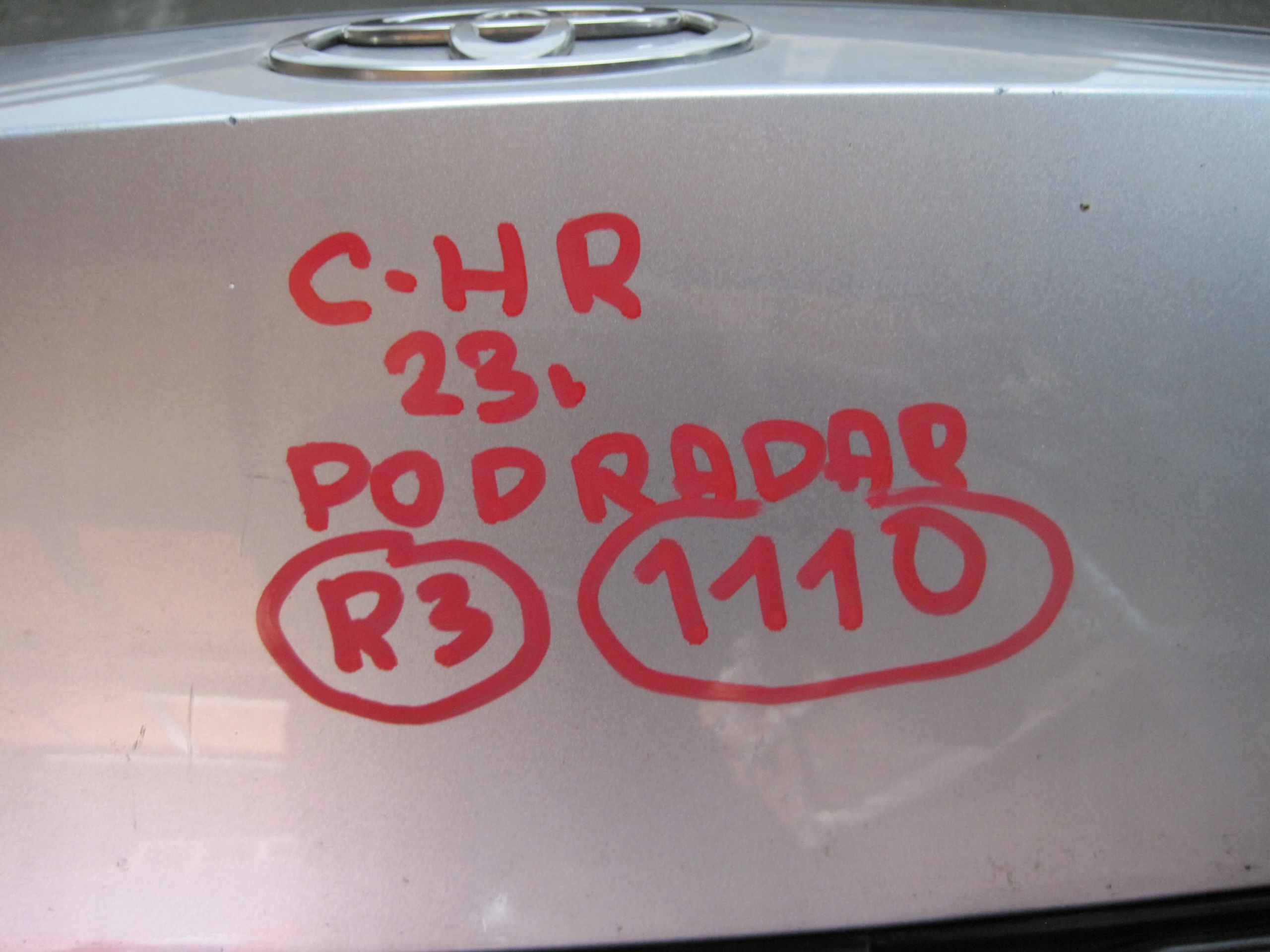bumper TOYOTA CHR II 23R below RADAR front front