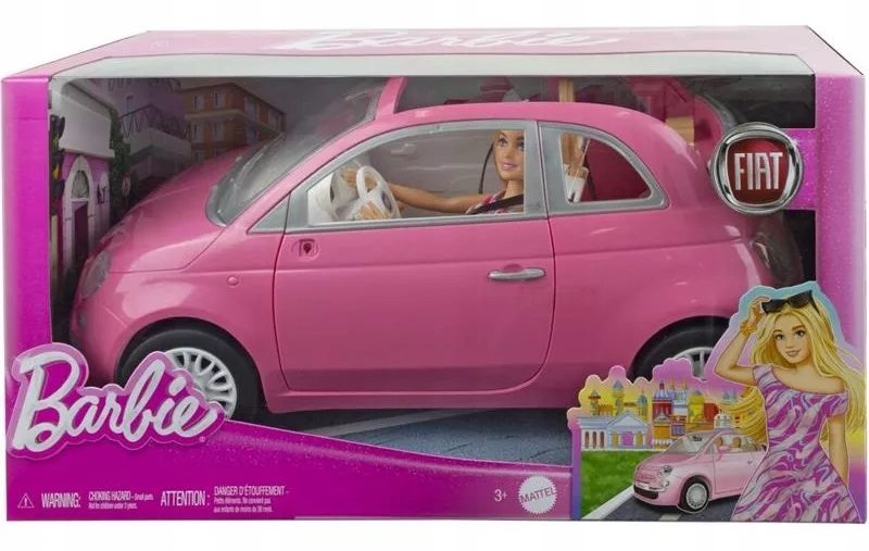 Barbie Fiat 500 Cabriolet Lalka HRG59 Auto