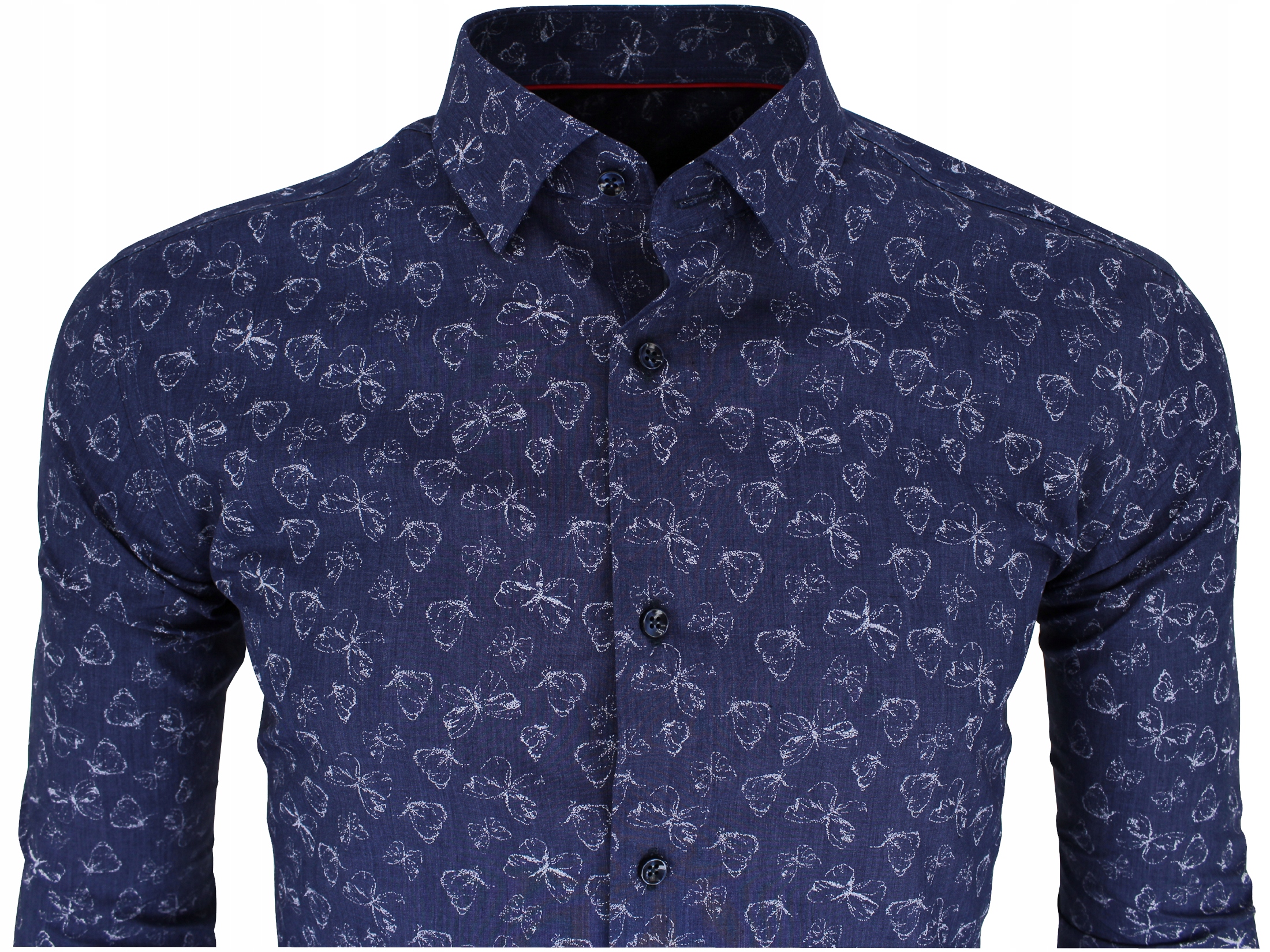 Piękna koszula w motyle granat nowy wzór 986 XXL