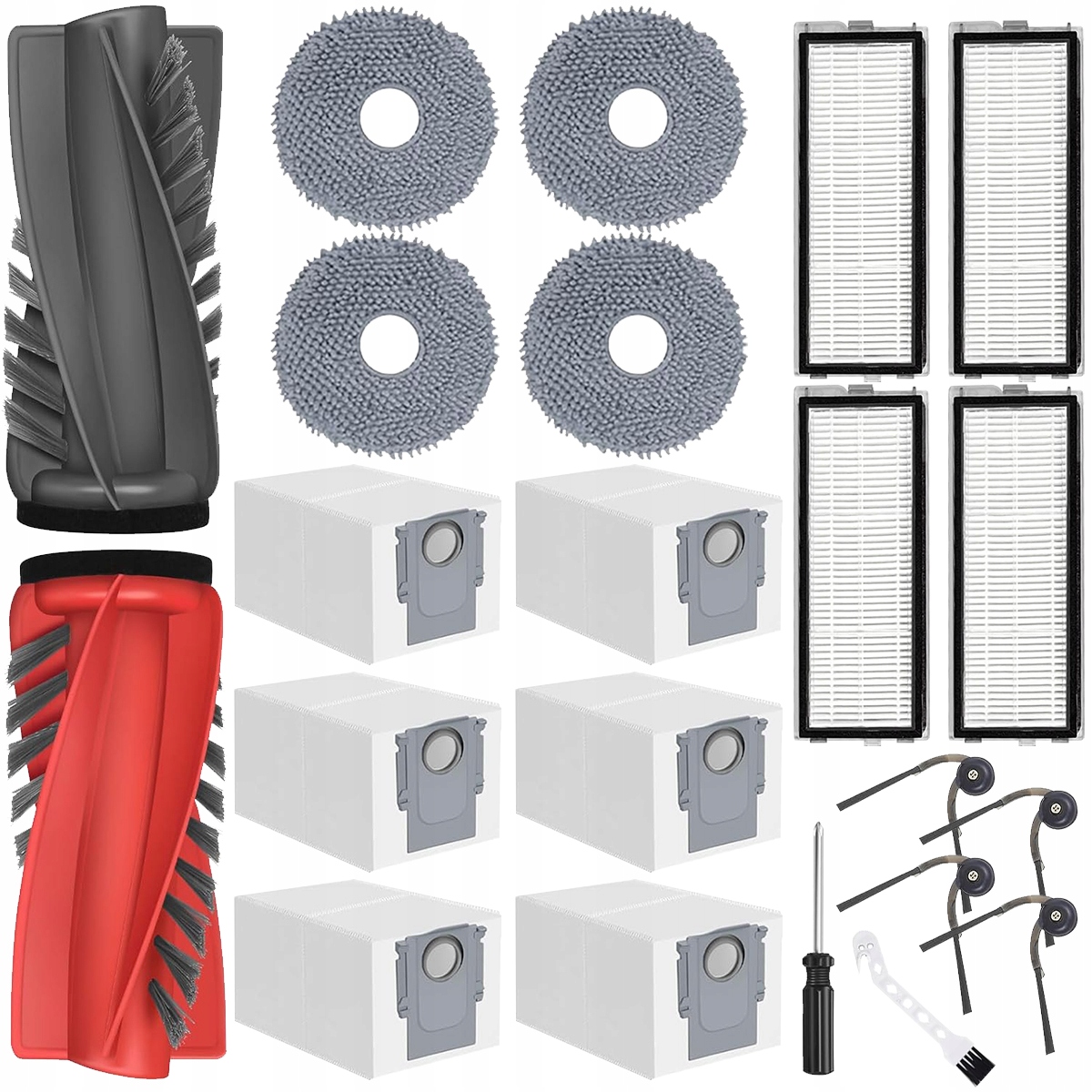 Duży zestaw akcesoriów do Roborock Qrevo Curv worki mopy filty szczorki