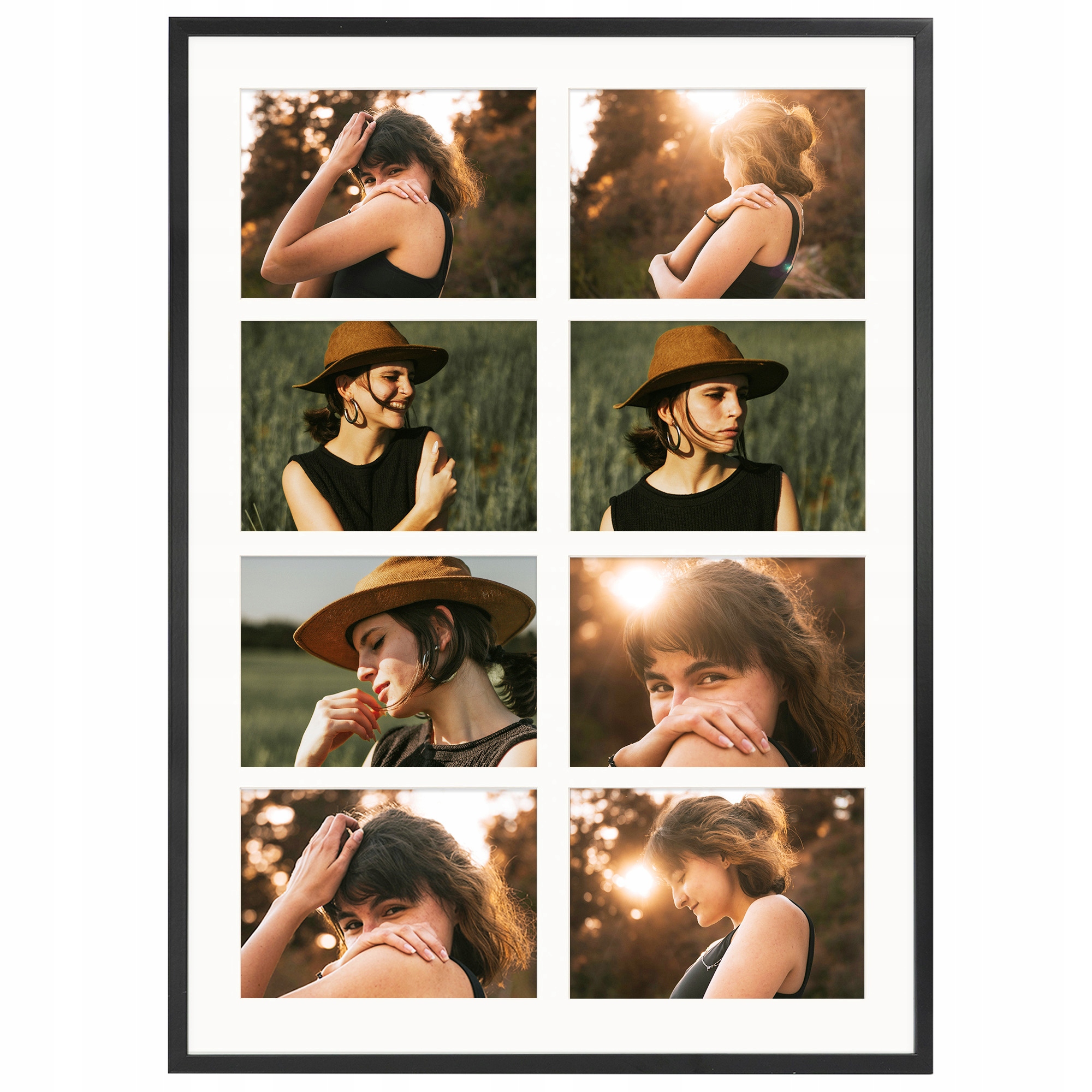 Ramka na 8 zdjęć 15x21 cm rama czarna foto galeria 50x70 Framai