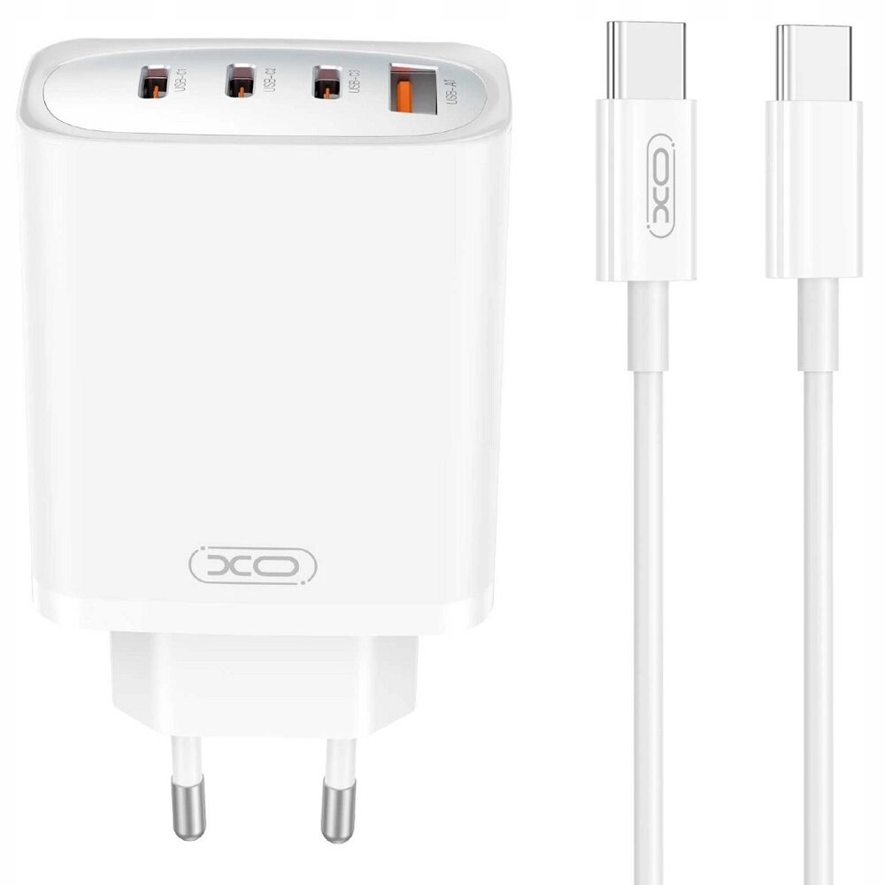 Rychlá Síťová Nabíječka 65W 3x Usb-c, 1x Usb-a Kabel Usb-c 1M