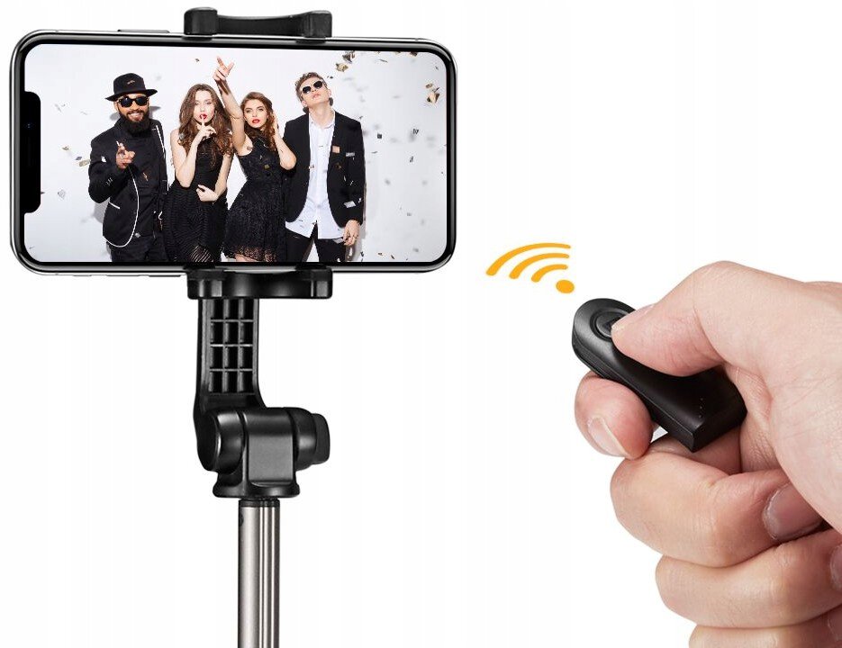 SPIGEN S540W WIRELESS SELFIE STICK TRIPOD BLACK Kolor czarny