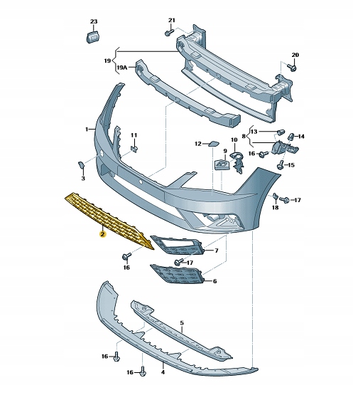 6L6853667 9B9 - ЦЕНТРАЛЬНАЯ РЕШЕТКА БАМПЕРА SEAT LEON