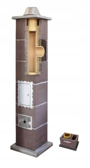 Keramický kouřový komínový systém Leier izolovaný 11 m fi 140 zateplený ventilátor