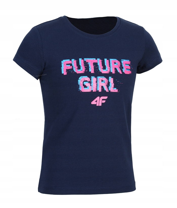 

4F Dziewczęcy T-shirt Koszulka Bawełna / 164