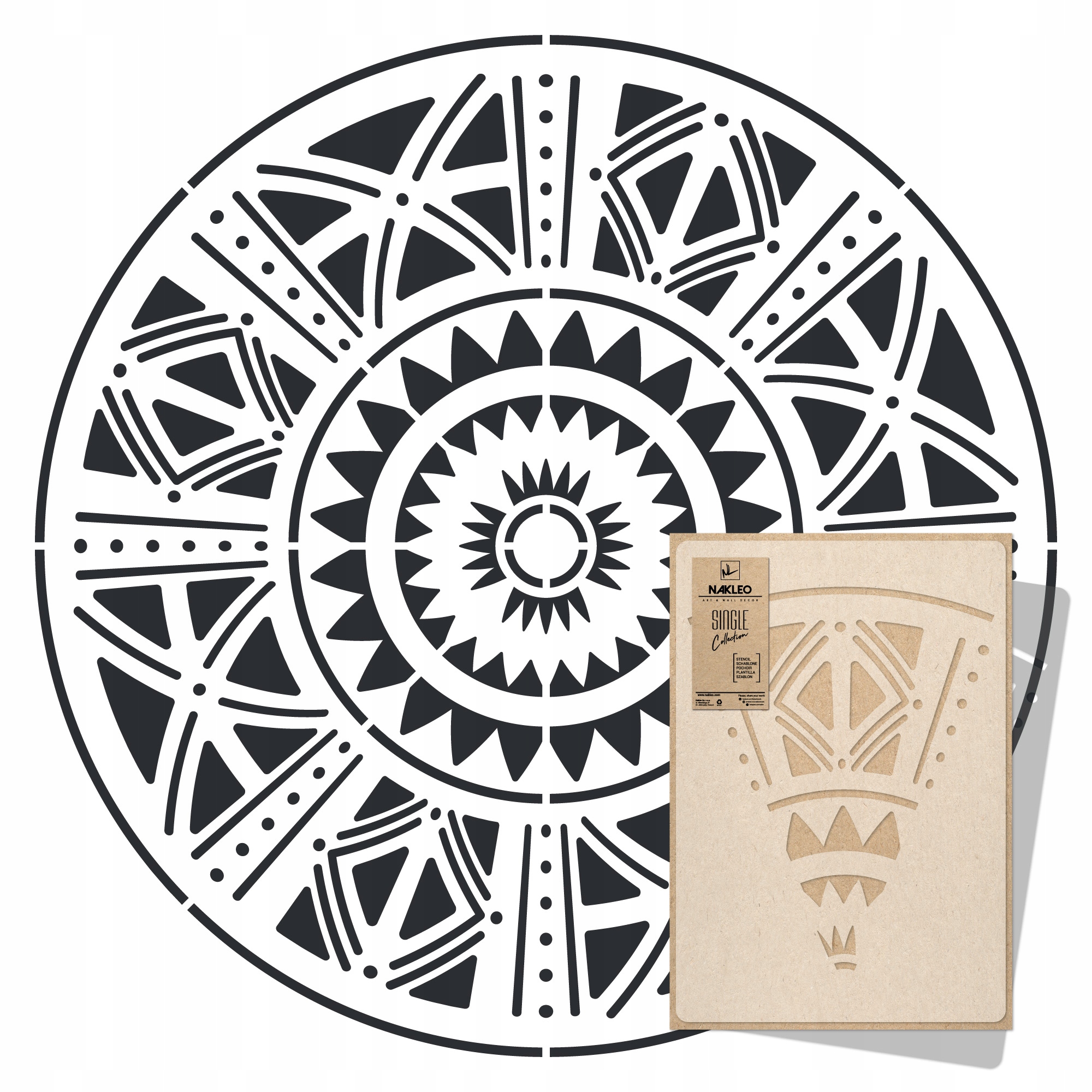 Malířská šablona Mandala XXL průměr 157 cm pro omítky Opakovaně Použitelný beton