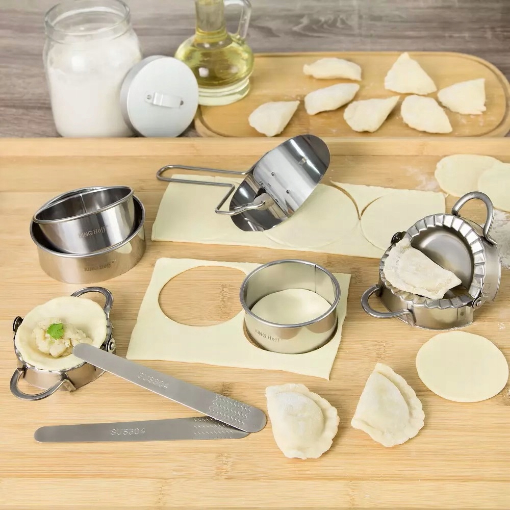 DUŻY ZESTAW do ROBIENIA PIEROGÓW WYKRAWACZ Foremka Marka Kinghoff