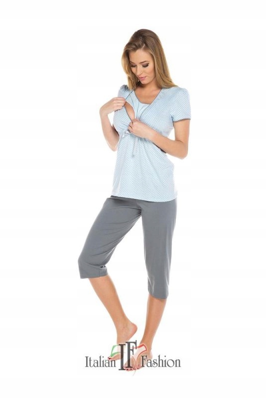 PIŻAMA DAMSKA FELICITA, KRÓTKI RĘKAW, SPODNIE 3/4 XXL Żółty