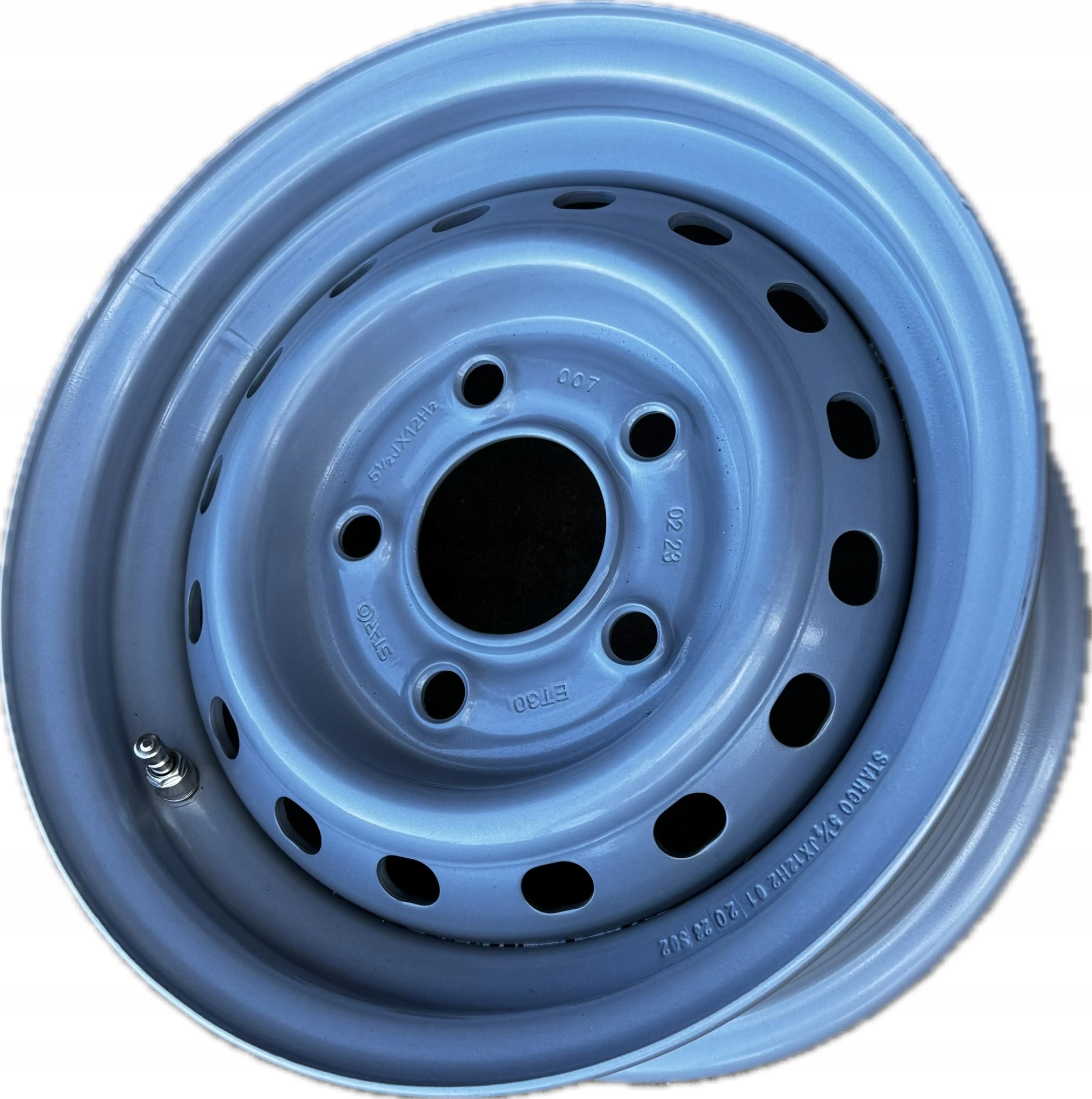 Ocelový ráfek 12" 5x112 66,5 mm ET30 5,5J stříbrný pro karavany R12